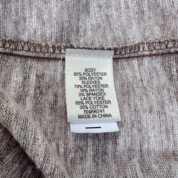 TRU SELF long sleeve T-shirt, back shoulder knit, women's size M - Picture 10 of 10